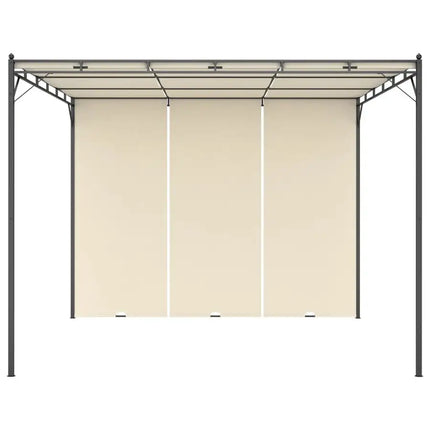 Garden Gazebo with Side Curtain 118.1"x118.1"x88.6" Cream