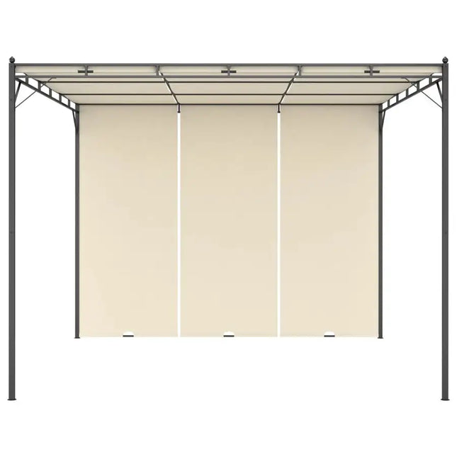 Garden Gazebo with Side Curtain 118.1"x118.1"x88.6" Cream