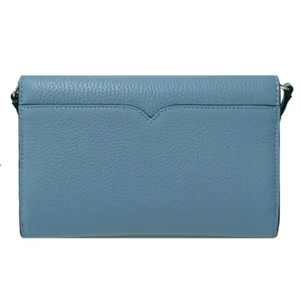 NEW Kate Spade Dusty Blue Harlow Pebbled Wallet on a String Crossbody Bag