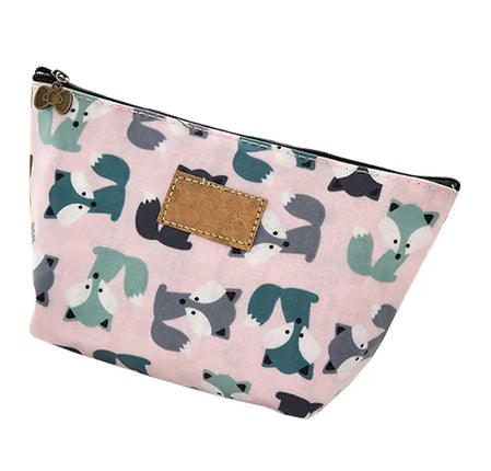 Bolsa de belleza organizadora pequeña, bolsa de cosméticos, bolsa de maquillaje de viaje, estilo Fox