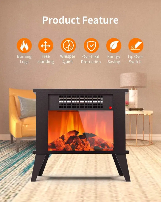 Mini Desktop Electric Fireplace Portable Space Heater