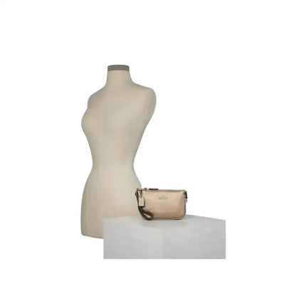 NEW Coach Beige Metallic Nolita 15 Leather Pouch Clutch Purse Bag