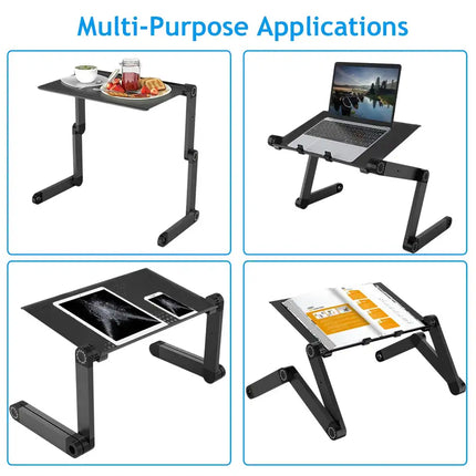 Foldable Laptop Table Bed Notebook Desk with Mouse Board Tray for Home Office Travel Use