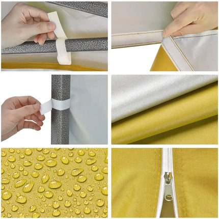 10x10ft EZ Canopy Gazebo Silver Coated Side Wall With Windows & Door/Mineral Yellow