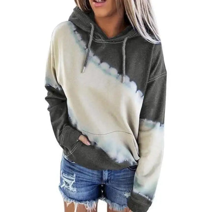 Tie-dye Hooded Long Sleeved Sweater