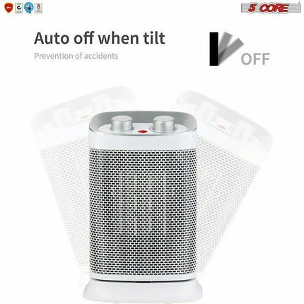 Space Heater Portable Electric Heaters for Indoor Use Tower Fast Oscillating Quiet 1500W Ceramic 13" 5 Core HTR TT