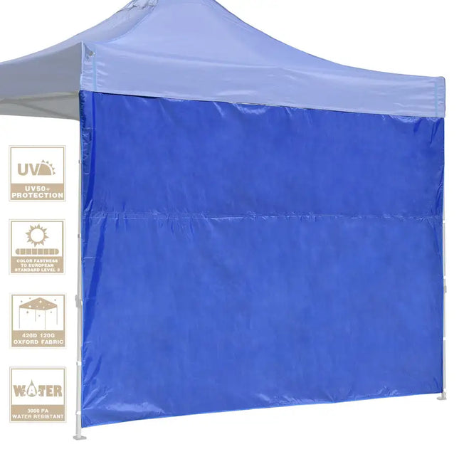 10x10ft EZ Canopy Gazebo Silver Coated Side Wall/Navy