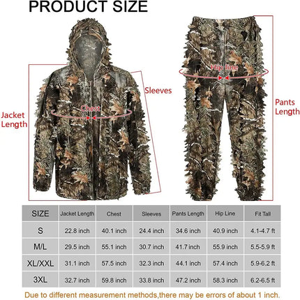 Kylebooker 3D Bionic Maple Leaf Hunting Ghillie Suit Camouflage Sniper Clothing