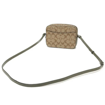 NEW Coach Brown Mini Camera Bag Monogram Signature Canvas Crossbody Bag