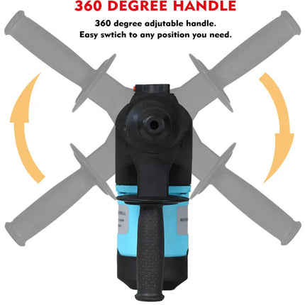 Rotary Hammer 1100W 1-1/2" SDS Plus Rotary Hammer Drill 3 Functions(Blue + Black)