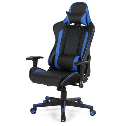 Massage Gaming Chair with Lumbar Support and Headrest