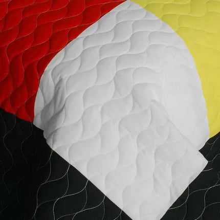 [Be Yourself] Vermicelli-Quilted Patchwork Geometric Quilt Set Full/Queen