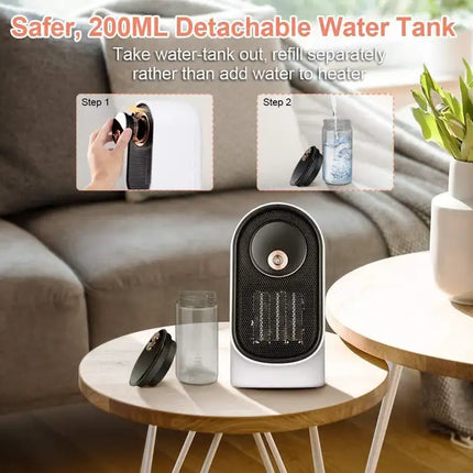 Space Heater, Portable Electric Heater with Humidifier Function