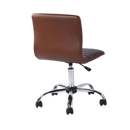 Mid-Back Swivel Task Computer Chair With Armless Ribbed For Home Office