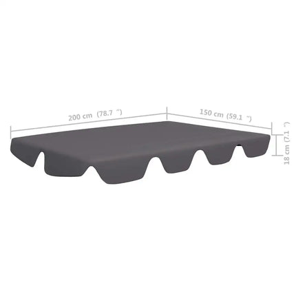 Replacement Canopy for Garden Swing Anthracite 89"x73.2" 270 g/m2