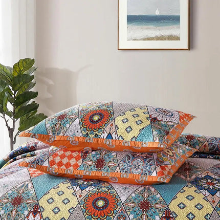 Juego de edredón de algodón de 3 piezas, colcha reversible, juego de colcha ligera para cama tamaño Queen/completo durante todas las estaciones