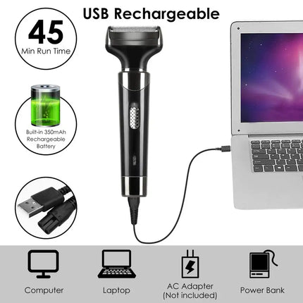Maquinilla de afeitar recargable 4 en 1 para pelo, Barba, ceja, oreja, nariz, patillas, recortadora, Afeitadora eléctrica indolora