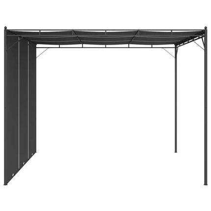 Garden Gazebo with Side Curtain 118.1"x118.1"x88.6" Anthracite