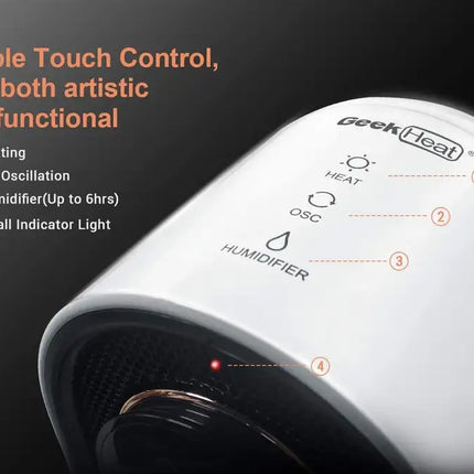 Space Heater, Portable Electric Heater with Humidifier Function