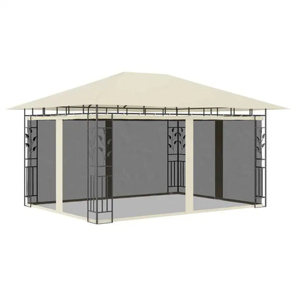 Gazebo with Mosquito Net 13.1'x9.8'x9' Cream 180 g/m2