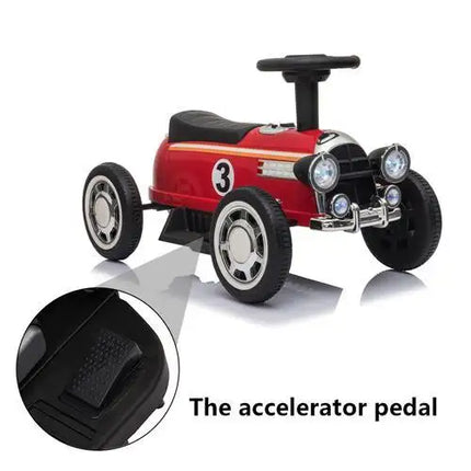 Coche eléctrico para niños con reproductor de música, luces LED de 6 V, color rojo