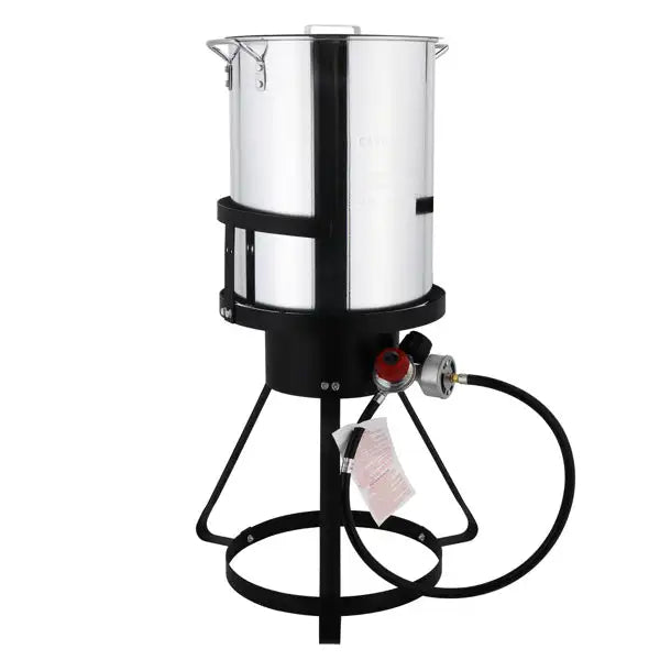 13*32in Iron Aluminum Black Round Tripod Stove Rack Silver Fryer Gas Fryer - Vickie Lynn's