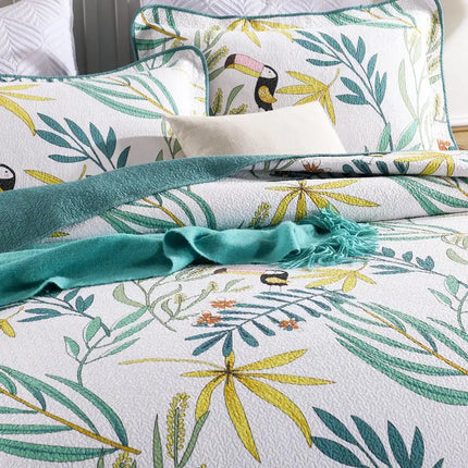 Juego de edredón de algodón de 3 piezas, colcha reversible, juego de colcha ligera para cama tamaño Queen/completo durante todas las estaciones