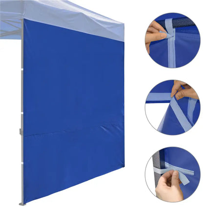 10x10ft EZ Canopy Gazebo Full Size Side Wall/Blue