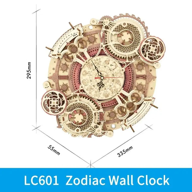 Robotime ROKR Zodiac Wall Clock 3D Wooden Puzzle Model Assembly Toys