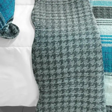 [Fantastic Land] Cotton 3PC Vermicelli-Quilted Printed Quilt Set (Full/Queen Size)