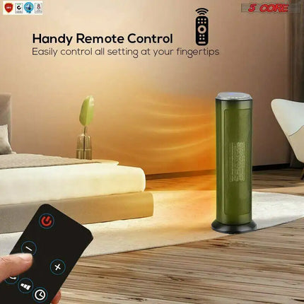 Space Heater Portable for Indoor Use 1500W 24" 5Core HTR T