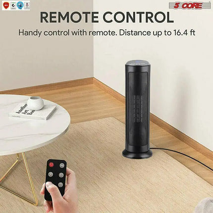 Space Heater Portable for Indoor Use 1500W 24" 5Core HTR T