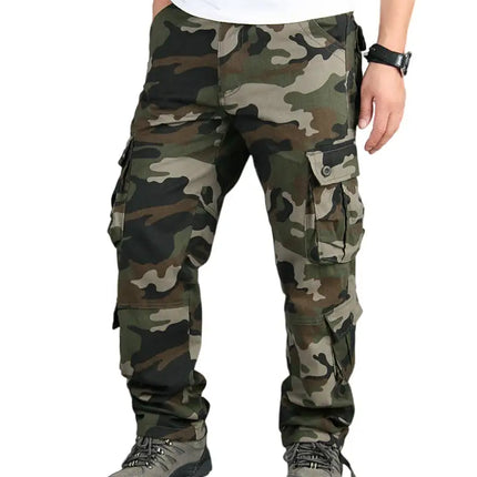 Men's Casual Military Pants Camo Cargo Work Pants Trousers - Vickie Lynn's