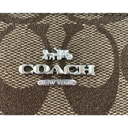 NEW Coach Brown Nolita 15 Monogram Signature Canvas Pouch Clutch Purse Bag