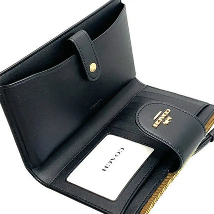 NEW Coach Brown Tech Phone Wallet Monogram Signature Canvas Wallet Clutch Bag