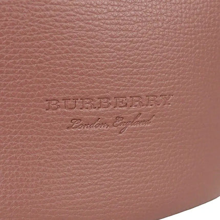 NEW Burberry Pink Haymarket Lone Small Leather Crossbody Bucket Bag