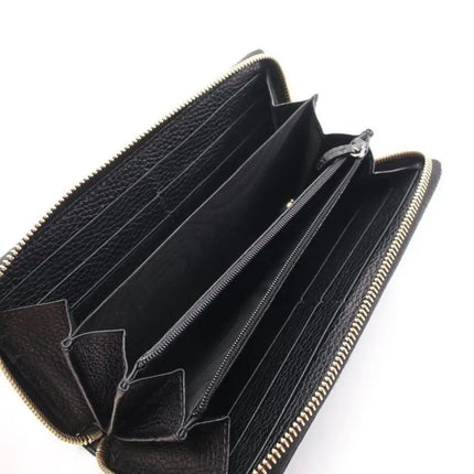 NEW Gucci Black Soho Leather Zip Around Long Wallet Clutch Bag