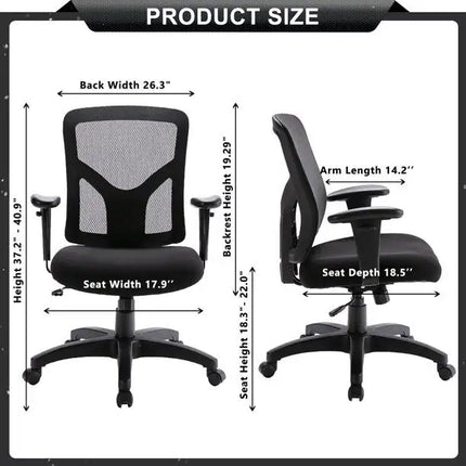 Silla de oficina ergonómica de malla ajustable con respaldo