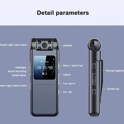 HV18 Digital Mini Body Camera 1080P Professional HD Screen Portable Magnetic Night Vision Small Camera Sports DV Nanny Camcorder built in 32GB