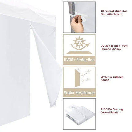 10x10ft EZ Canopy Gazebo Zipper Side Wall/White