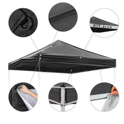 10X10ft EZ Pop Up Canopy Folding Gazebo/Black