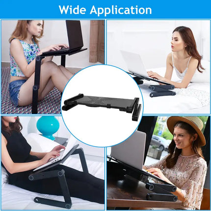 Foldable Laptop Table Bed Notebook Desk with Mouse Board Tray for Home Office Travel Use