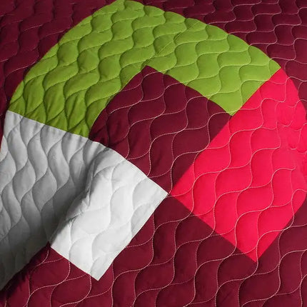 [Renaissance] Vermicelli-Quilted Patchwork Plaid Quilt Set Full/Queen - Vickie Lynn's