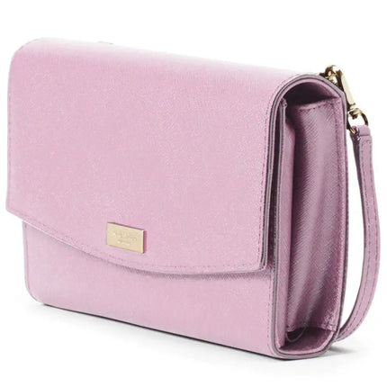 NEW Kate Spade Purple Dusty Peony Laurel Way Winni Crossgrain Leather Wallet On Chain Crossbody Bag