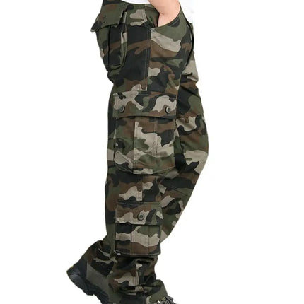 Men's Casual Military Pants Camo Cargo Work Pants Trousers - Vickie Lynn's
