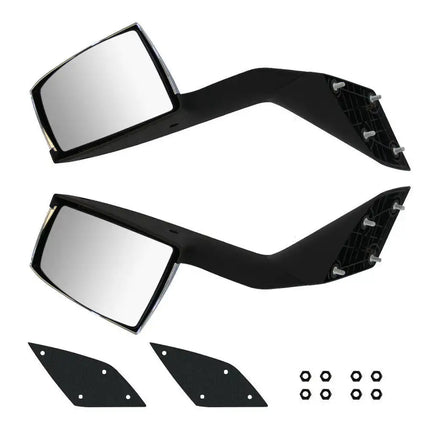LEAVAN Chrome Hood Mirror Assembly for Volvo VNL Driver & Passenger Side W/Mounting Kit