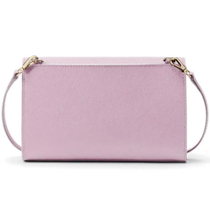 NEW Kate Spade Purple Dusty Peony Laurel Way Winni Crossgrain Leather Wallet On Chain Crossbody Bag