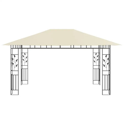 Gazebo with Mosquito Net 13.1'x9.8'x9' Cream 180 g/m2