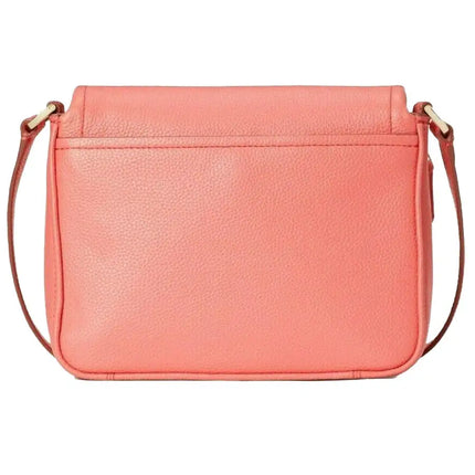 NEW Kate Spade Pink Peach Melba Run Around Large Flap Leather Crossbody Bag