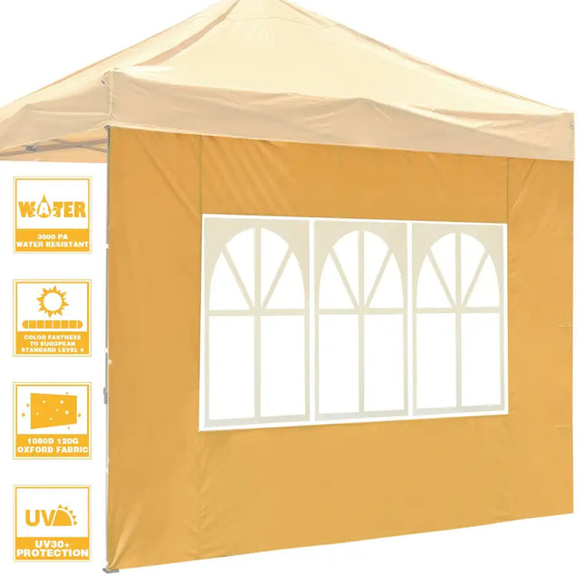 10x10ft EZ Canopy Gazebo With Windows/ Mineral Yellow PANTONG 15-1046TPX